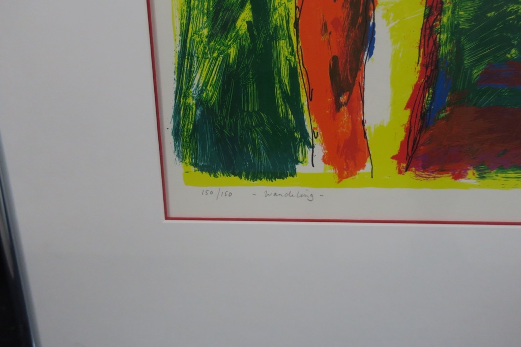 Onbekend gesigneerd: Zeefdruk, Wandeling - Ingelijst kopen? Bied vanaf 1!