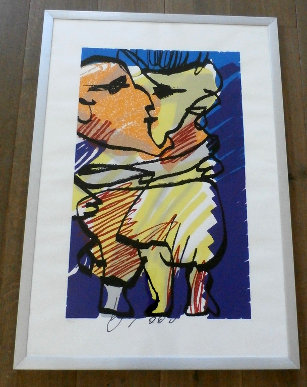 Herman Brood - grote ingelijste zeefdruk: True Love kopen? Bied vanaf 375!
