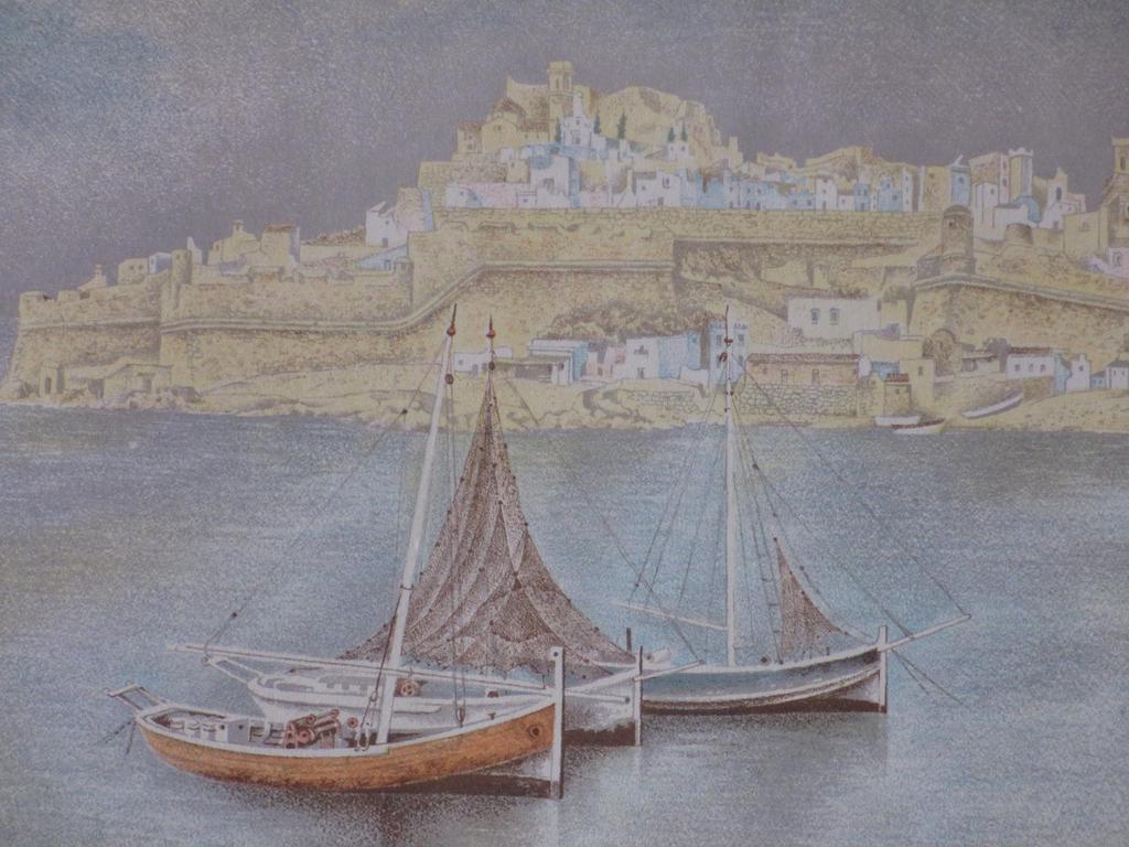 Wim Schuhmacher, Peniscola Spanje, Kleurenlitho kopen? Bied vanaf 30!