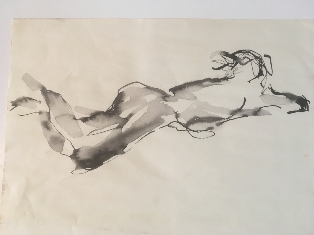 Onbekende Kunstenaar - Tekening Aquarel - 2 figuren. kopen? Bied vanaf 1!
