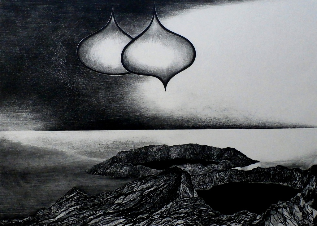 Fred Koot - Litho: Archeron III (Surrealistisch landschap) - 1954 kopen? Bied vanaf 30!