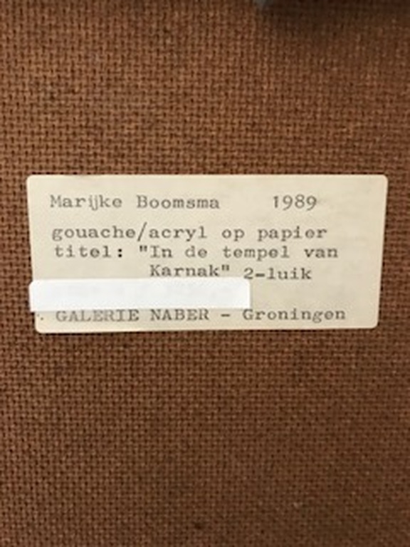 Marijke Boomsma " In de tempel van Karnak" 2-luik kopen? Bied vanaf 200!