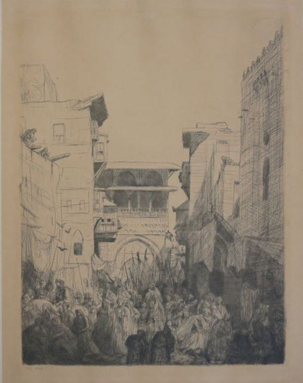 Marius Bauer: Ets, Een straat in Cairo kopen? Bied vanaf 80!