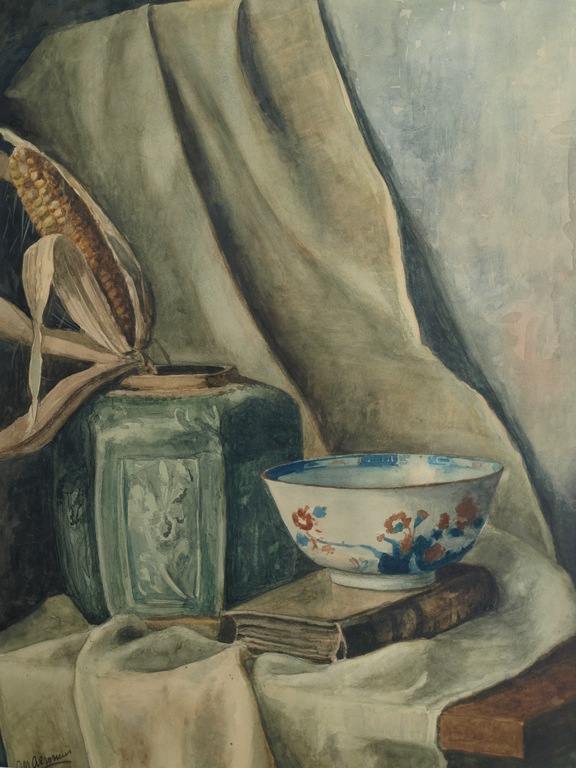  Oude aquarel – Stilleven – Gesigneerd en ingelijst – 44 x 49 cm kopen? Bied vanaf 100!