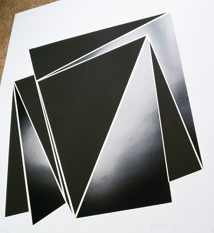 Marcel Verdren - Geometrisch abstract, zeefdruk kopen? Bied vanaf 150!