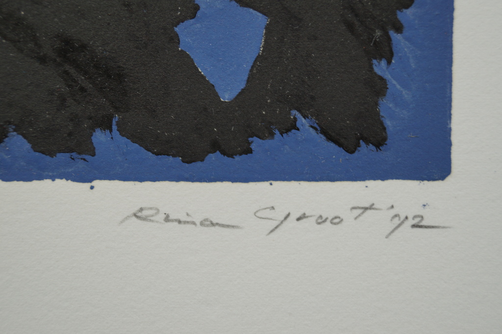 Rina Groot - gesigneerde linosnede - Paard I - 1992 kopen? Bied vanaf 10!