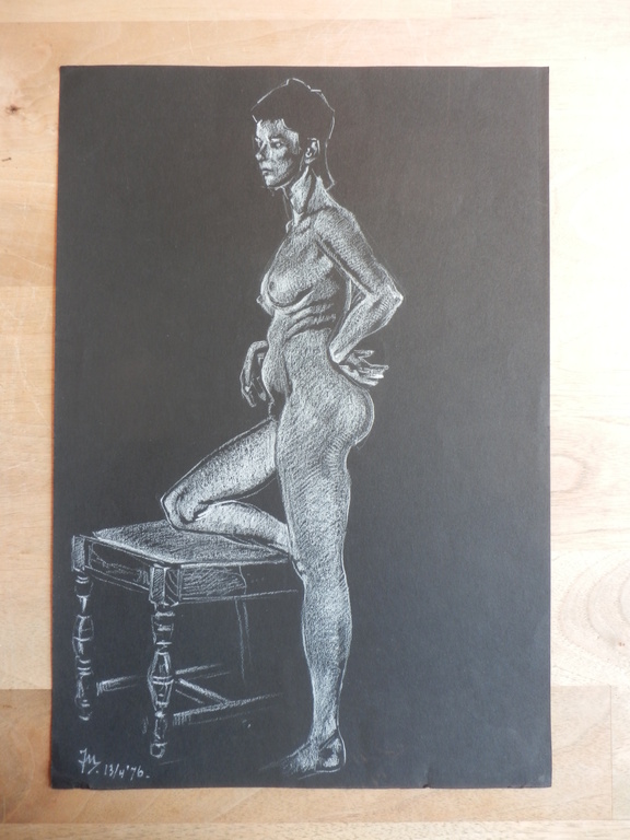 JAN MEIJER(1900-1986)  Potloodtekening  NAAKT  Handgesigneerd uit 1976 kopen? Bied vanaf 1!