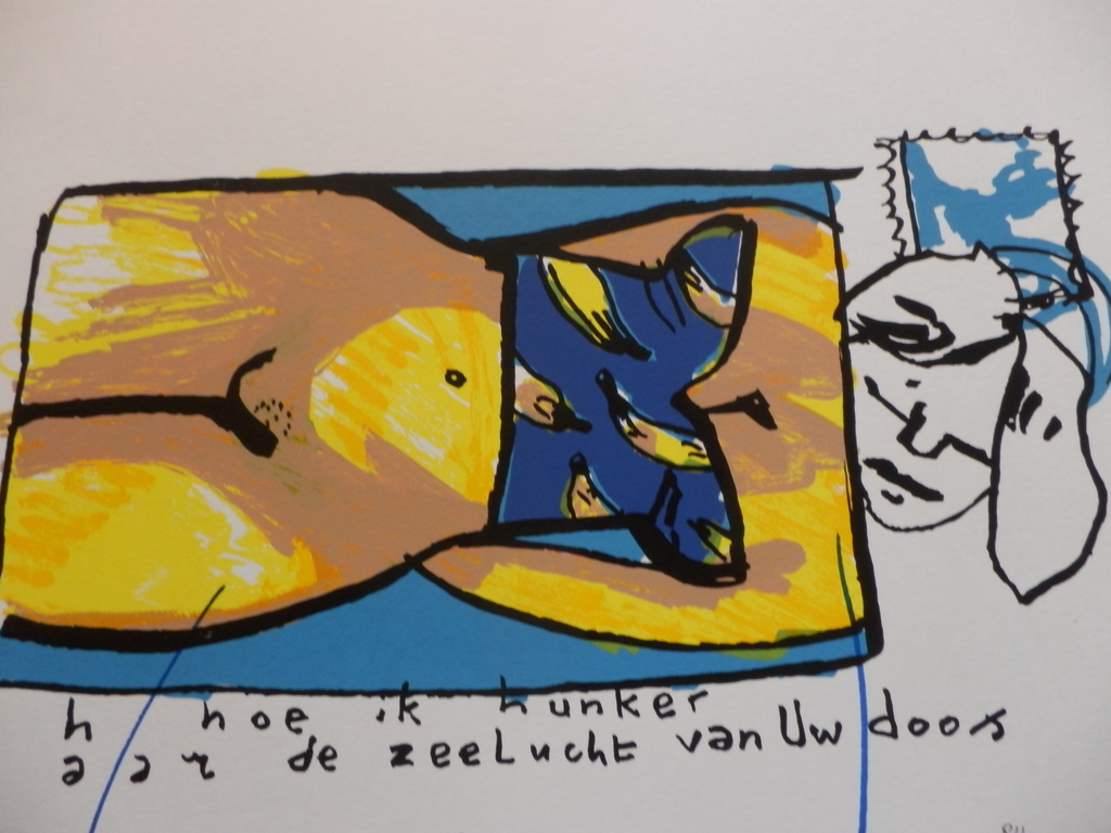 HERMAN BROOD, Gelimiteerde en HANDGESIGNEERDE Zeefdruk  ZEELUCHT kopen? Bied vanaf 175!