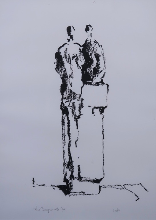 Bart ten Bruggencate: Litho, Twee figuren - Ingelijst kopen? Bied vanaf 1!