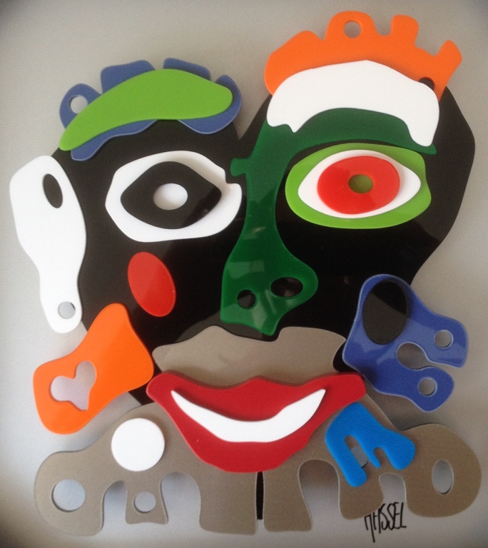 Ad van Hassel - "Cobra Face" - Uniek 3D schilderij  kopen? Bied vanaf 70!