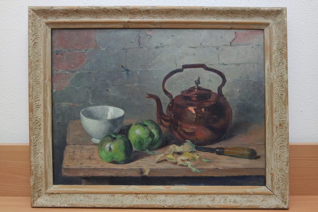 Hollandse School (20e eeuw) - olieverf op doek - stilleven verkocht voor € 115!