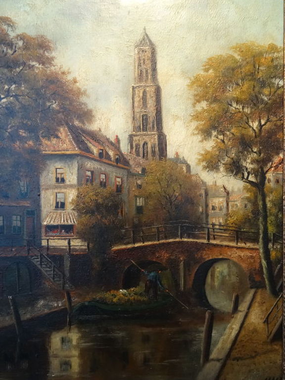 Hero Hette Ros (1870-1954) - Stadsgezicht van Utrecht met de Dom   kopen? Bied vanaf 350!