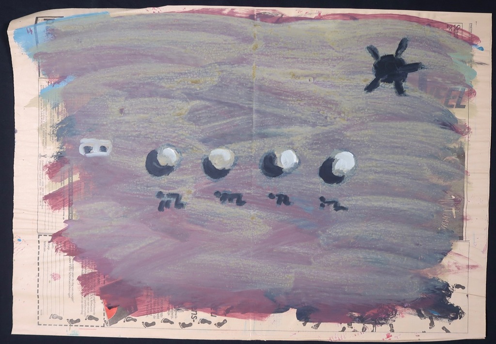 Ruven Levav: Gouache op krantenpapier, Z.T. met zon kopen? Bied vanaf 1!