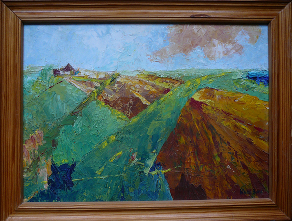 Hans Buré: 'Een Warme Zomer in Bovensmilde' -olieverf 1995- kopen? Bied vanaf 35!