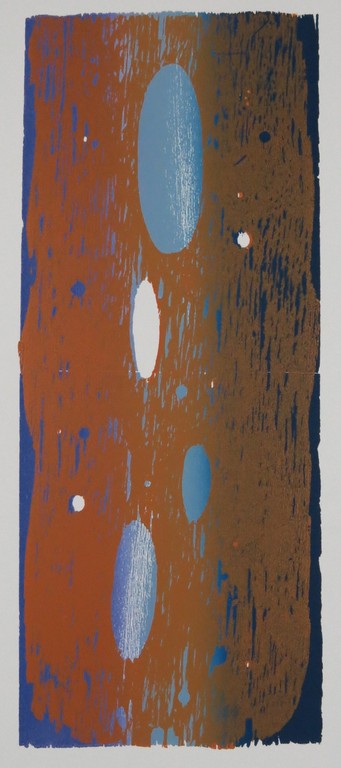 Joris Geurts: Houtsnede, Zonder Titel: Blauw en Bruin kopen? Bied vanaf 20!