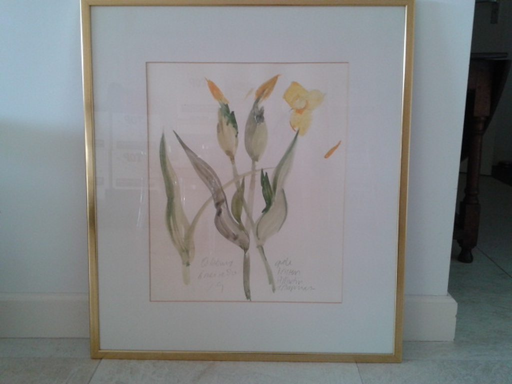 Joep Goeting aquarel  iris 1980  kopen? Bied vanaf 300!