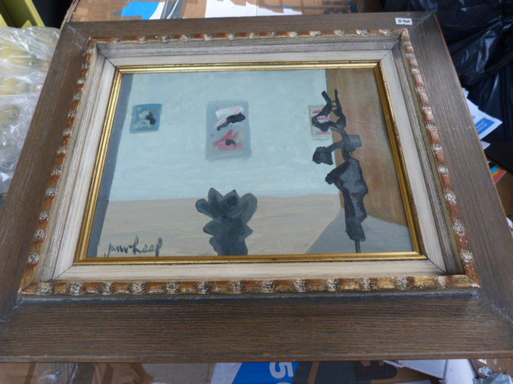 Olieverf op schilderskarton - gesigneerd. verkocht voor € 135!