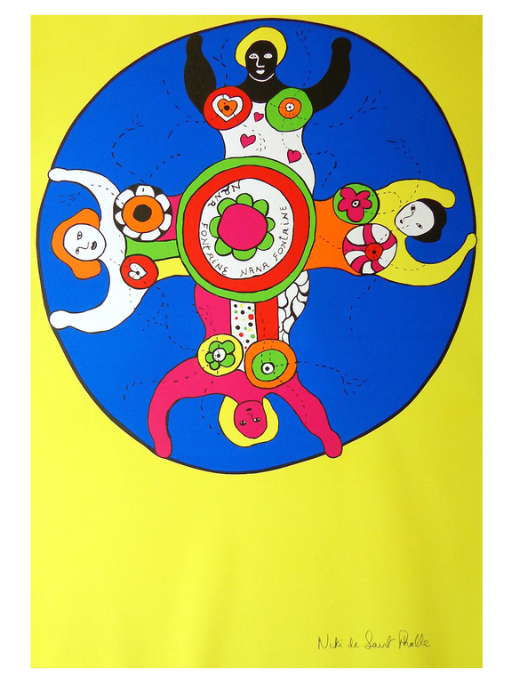 NIKI DE SAINT-PHALLE /NANA FONTAINE / KLEURENZEEFDRUK / 100x70cm kopen? Bied vanaf 1!