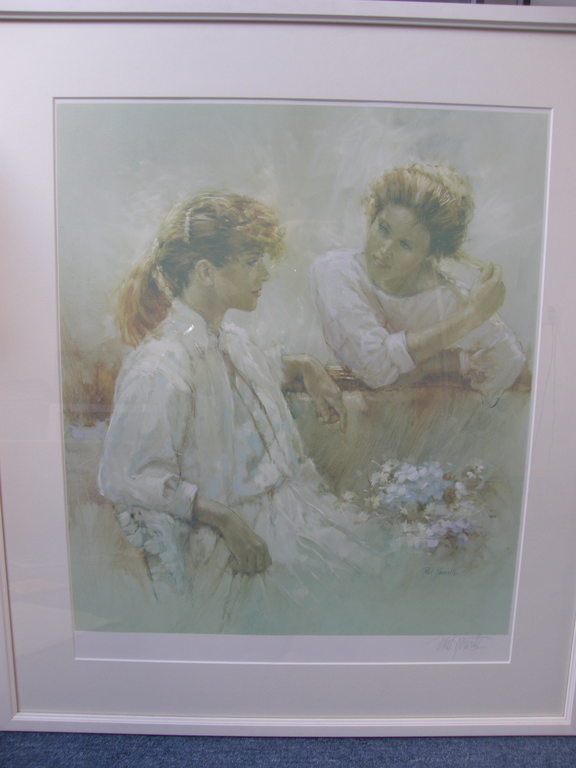 Paul Rouwette: potlood gesigneerd Giclee, Roddelende vrouwen kopen? Bied vanaf 20!