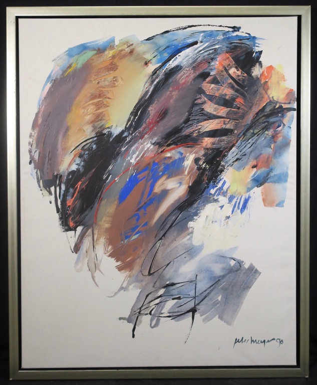 Peter Meijer: Olieverf en Aquarel op doek, Abstract - Ingelijst kopen? Bied vanaf 250!