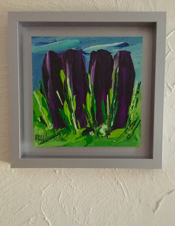 AD VAN HASSEL, 'Tulpen Paars' - schilderij: acrylverf op MDF (incl. lijst) kopen? Bied vanaf 1!