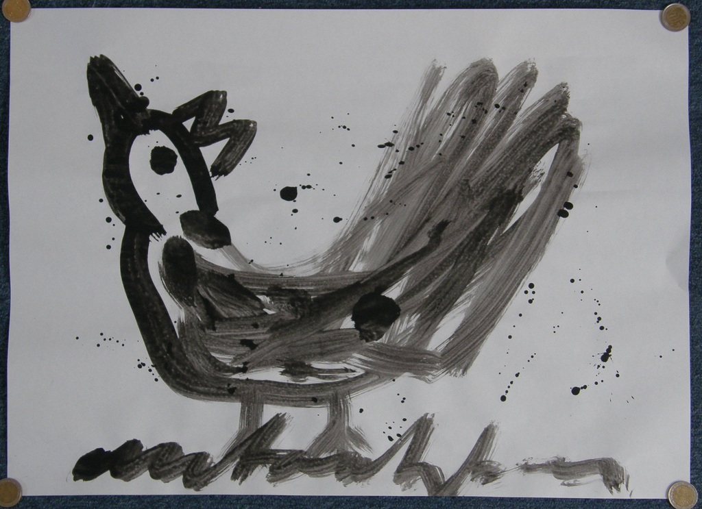 Anton Heyboer: Aquarel spetterkip kopen? Bied vanaf 1!