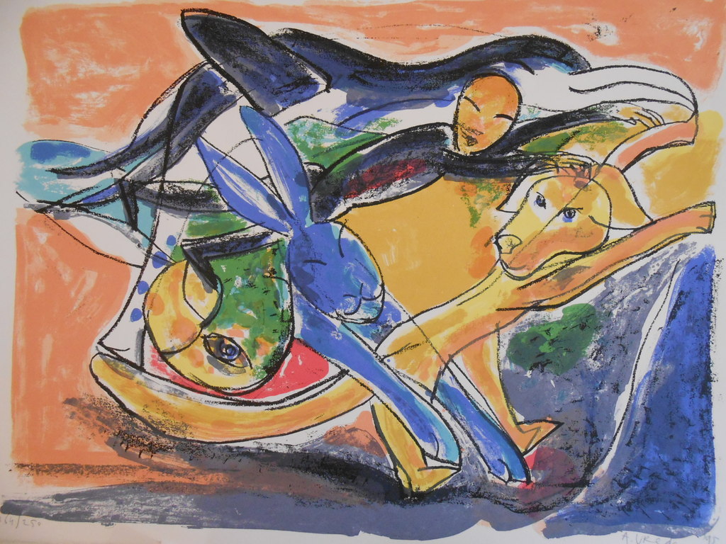 Anton Vrede, groot grafiek, zonder titel verkocht voor € 45!