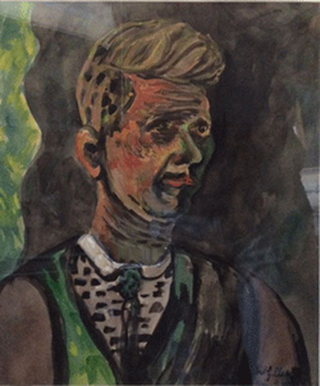 Werner Gilles: aquarel, zelfportret kopen? Bied vanaf 500!