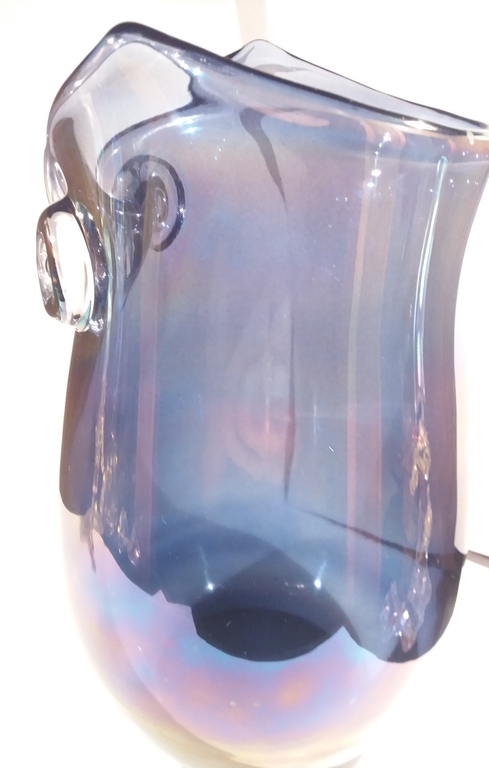 grote  paarse uilenvaas  met parelmoer  kopen? Bied vanaf 45!