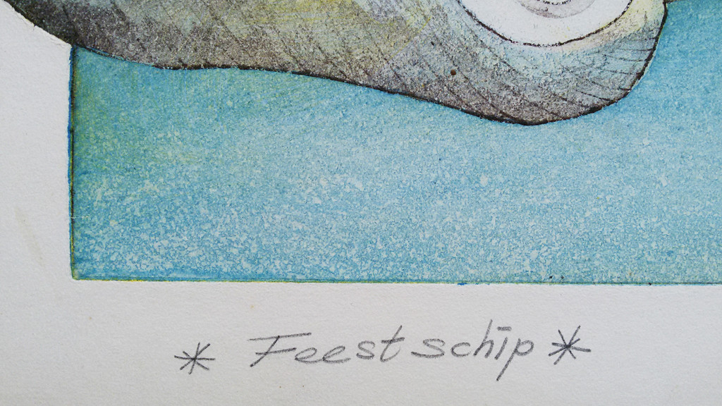 Rob Clous - Feestschip, aquatint ets kopen? Bied vanaf 25!