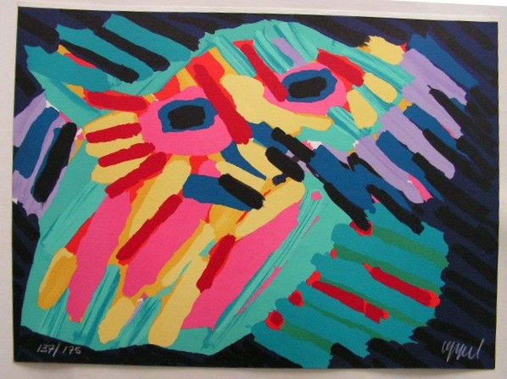 Karel Appel - Big head coming down - gesigneerde lithografie - oplage 175 ex. -  kopen? Bied vanaf 450!