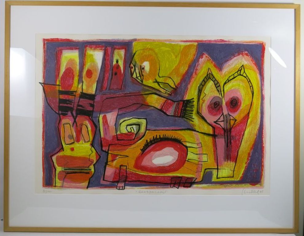 Geert Vrijdag, zeefdruk: Aartsparadijs - ingelijst kopen? Bied vanaf 100!