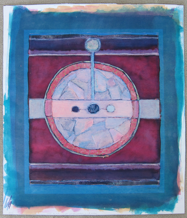 Maja Tent # CIRKEL IN VIERKANT# diverse technieken op karton, gesigneerd, 1991 kopen? Bied vanaf 40!