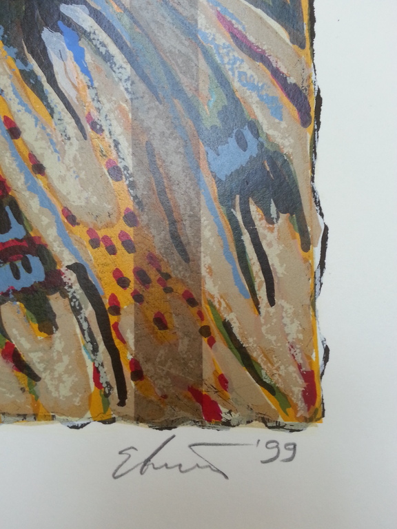 Eric Toebosch, zeefdruk op papier, titel:  kopen? Bied vanaf 1!