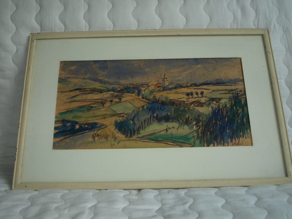 Simon Kok – Aquarel – Landschap - Gesigneerd – 1965 - Ingelijst kopen? Bied vanaf 1!