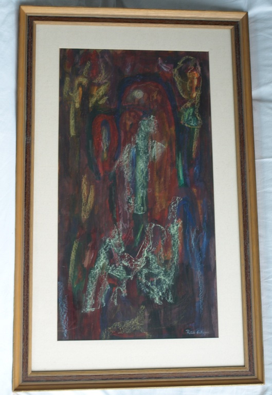 Gemengde techniek – Woudvogel – gesigneerd & ingelijst verkocht voor € 70!