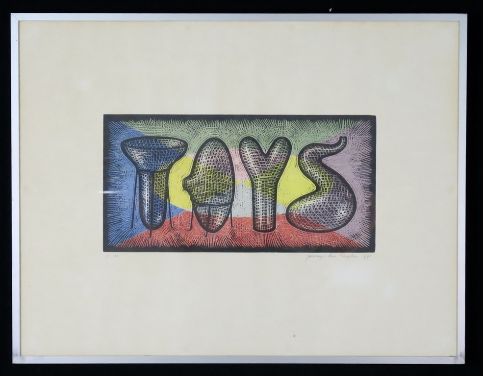 Jacomijn den Engelsen: Houtsnede, Toys - Ingelijst kopen? Bied vanaf 1!