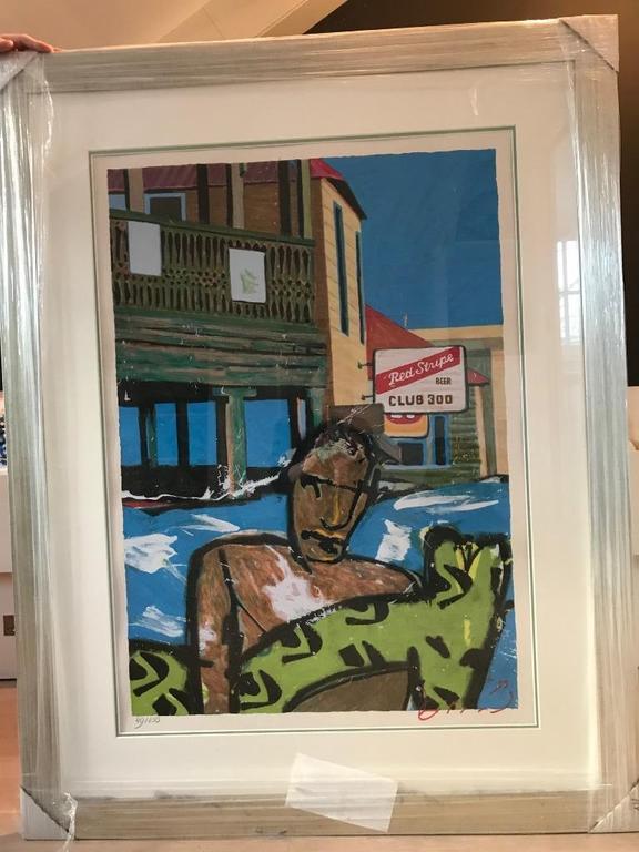 Herman Brood: Zeefdruk, titel: van het werk 'Club 300'. verkocht voor € 229!