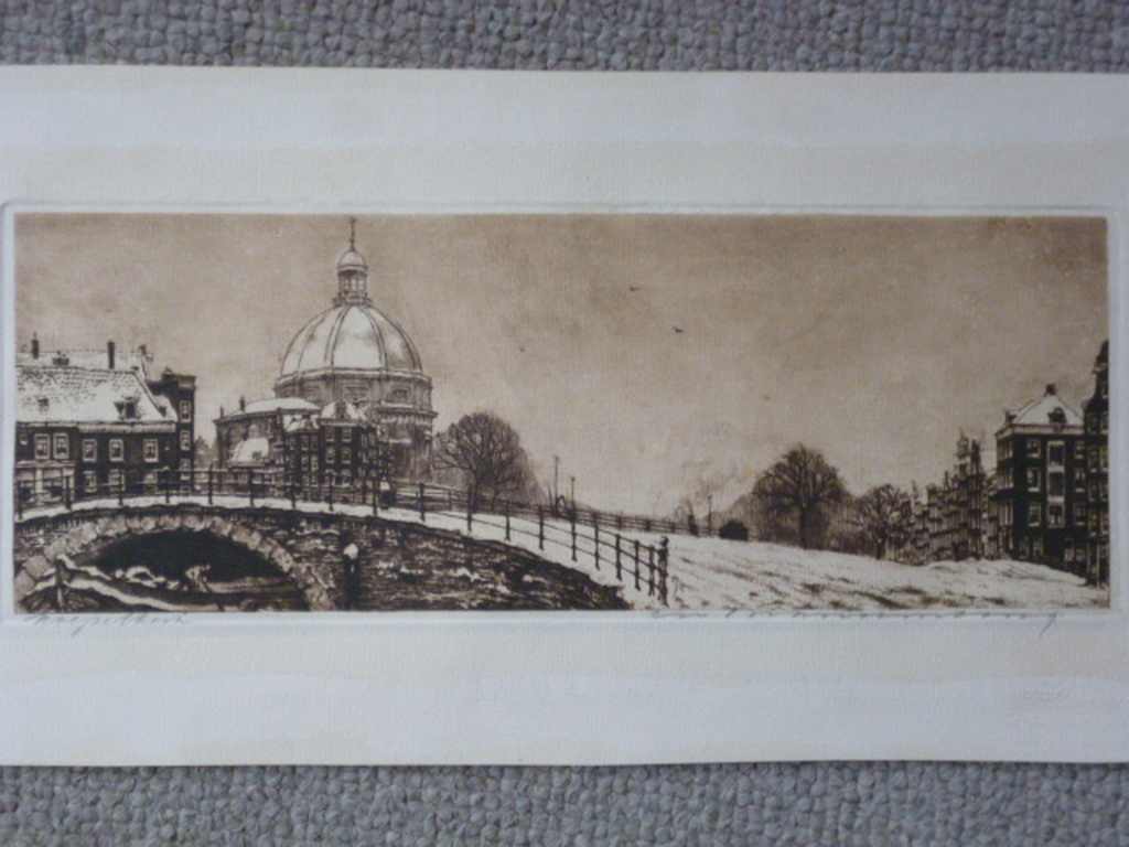 Cornelis Brandenburg - ets - Koepelkerk, Amsterdam verkocht voor € 35!