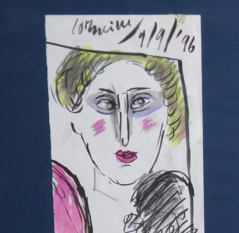 Corneille: 4 tekening in kleur. Aquarel/Krijt/Potlood - Ingelijst kopen? Bied vanaf 1450!