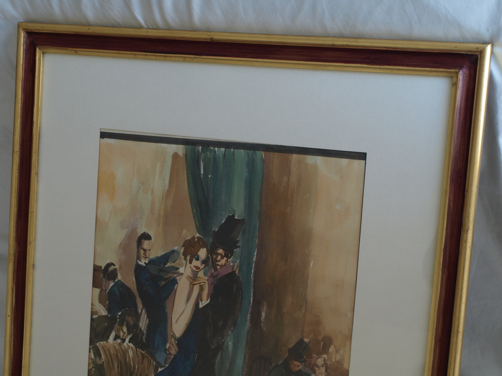 Argentijnse kunstenaar : Gouache , Tango 1 - gesigneerd & ingelijst -74 x 56 cm kopen? Bied vanaf 1!