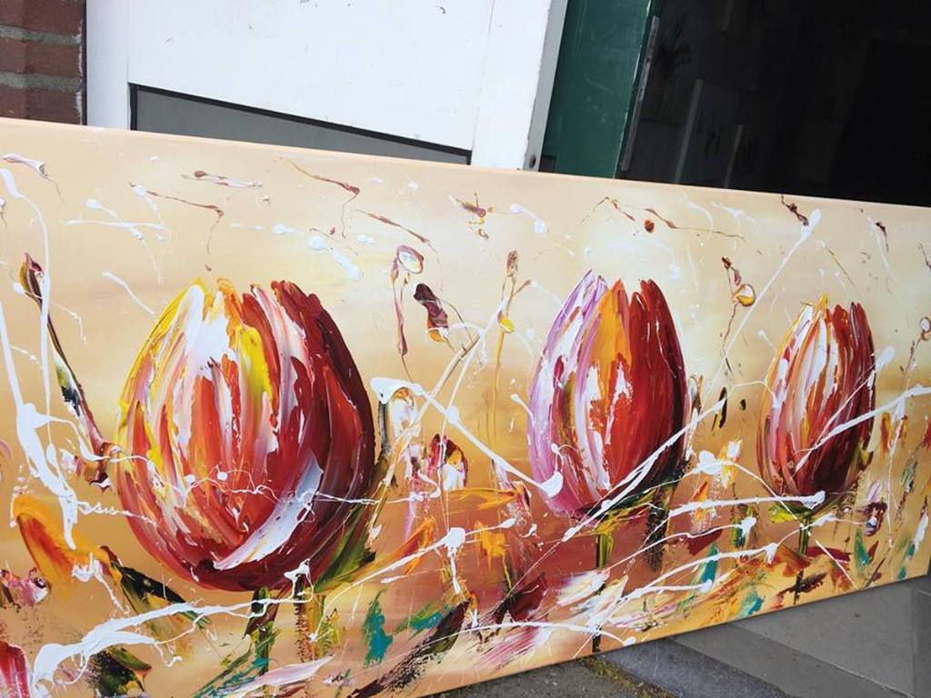 Gena - Tulpen - Acrylverf op doek - Gesigneerd -2017 kopen? Bied vanaf 250!