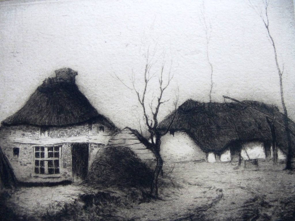 Dirk Baksteen, ets: Wijk het Brugske te Achterbosch, handgesigneerd en genummerd kopen? Bied vanaf 150!