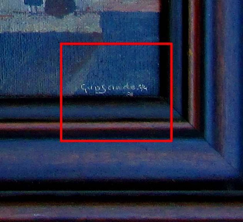 G. v.d. Sande, Olieverf op doek, Stadsgezicht uit vroeger tijd kopen? Bied vanaf 20!