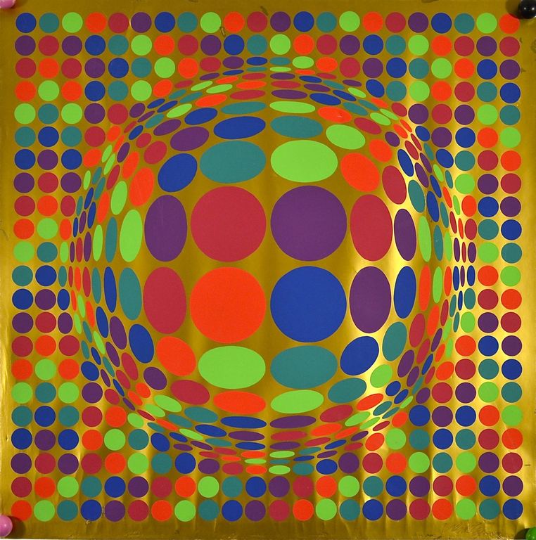 Victor Vasarely: Zeefdruk. Op-art compositie kopen? Bied vanaf 50!