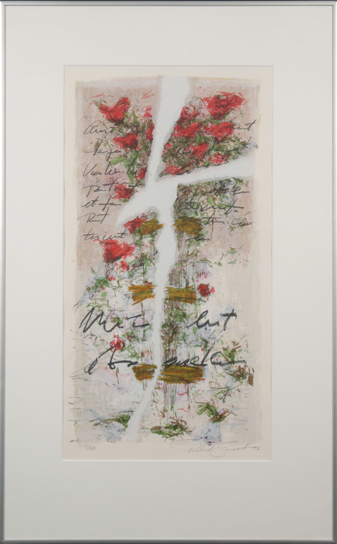 Richard Smeets: Zeefdruk, Tafelgesprek - Ingelijst verkocht voor € 46!