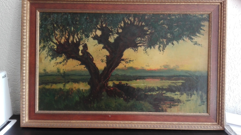 Jan Kagie Sr., olieverf op doek: Wilg bij ondergaande zon kopen? Bied vanaf 500!