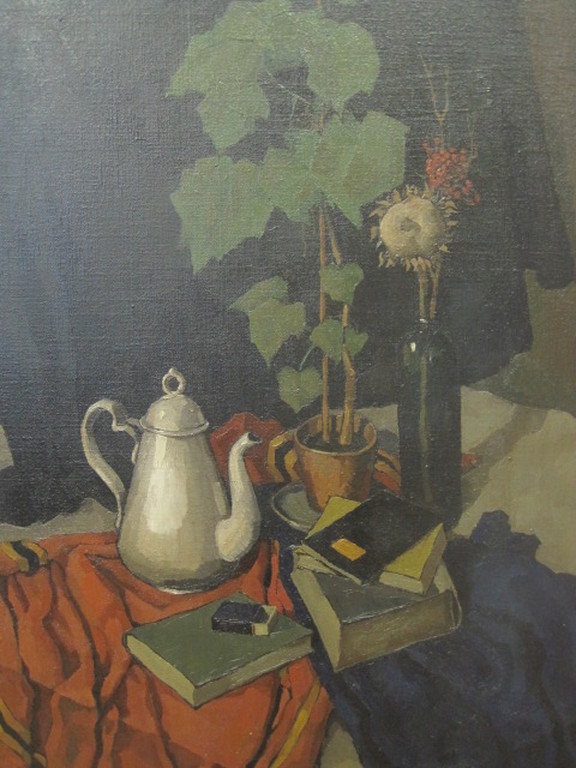 Henk Krijger 1914-1979 Nederlands-Indië olieverf "stilleven" ca. 1940 GROOT! kopen? Bied vanaf 1!