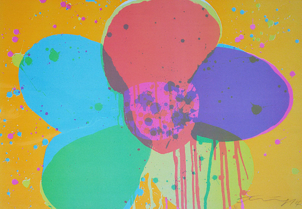 Walasse Ting - Flower, zeefdruk (ingelijst) verkocht voor € 195!