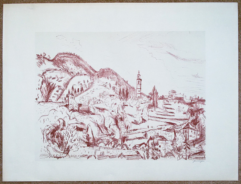 Jan Wiegers - Alpenlandschap rond Intragna, handgesigneerde litho kopen? Bied vanaf 110!